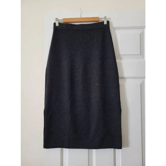 Vince Dark Grey Wool Knit Skirt S - Picture 1 of 3